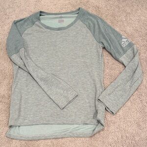 Adidas Kids Light Gray Long Sleeve Tee